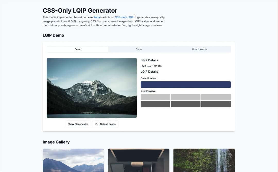CSS Only LQIP Generator